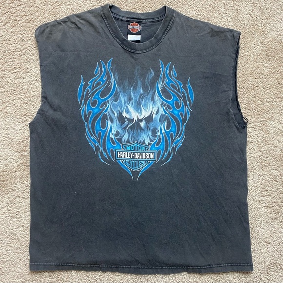 Harley-Davidson Other - Vintage 2002 Harley-Davidson Cut off Shirt Columbus Ohio